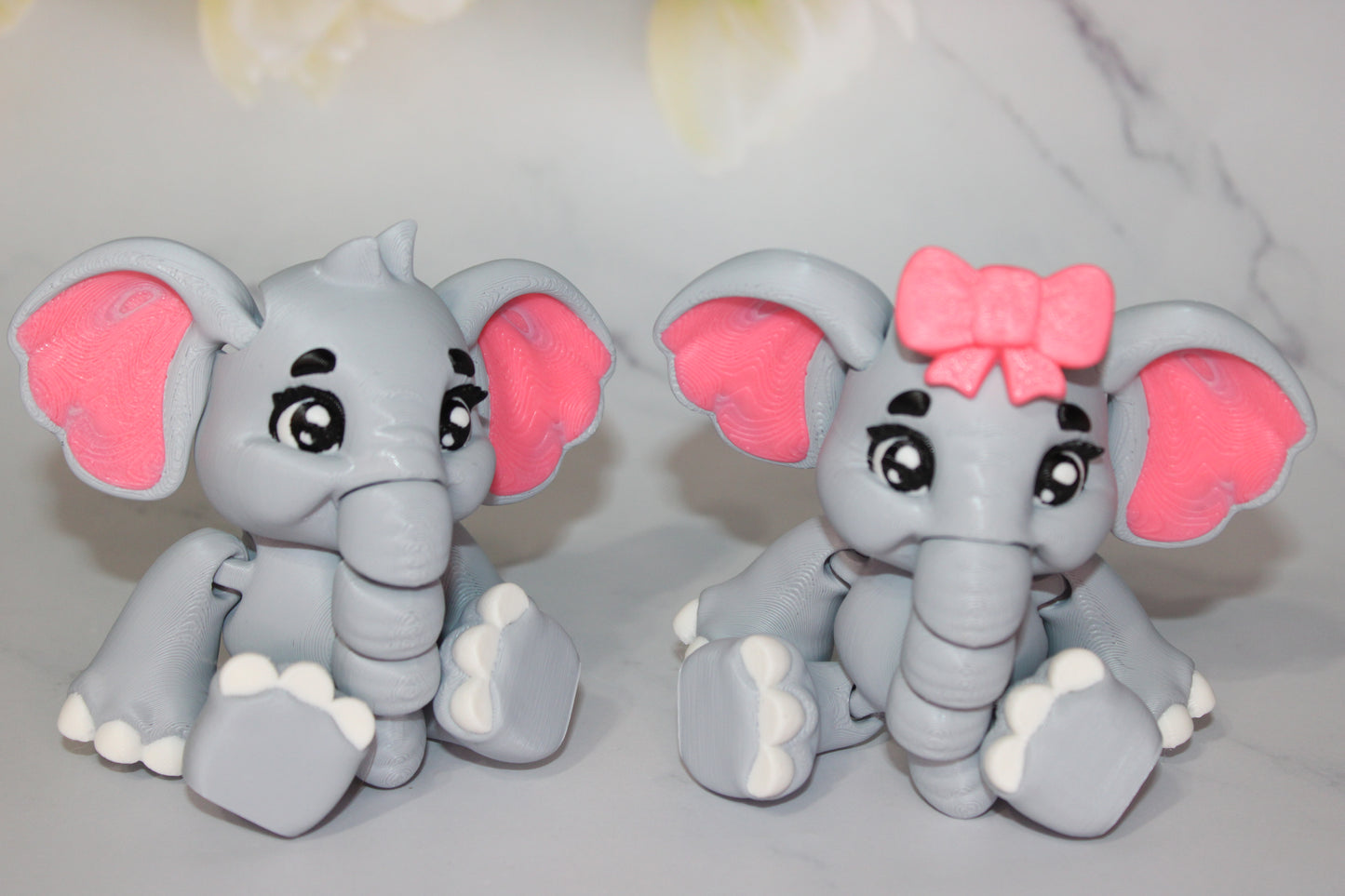 Baby Elephant or Mini Edition Baby 3D Printed Articulated Flexi Fidget Figurine