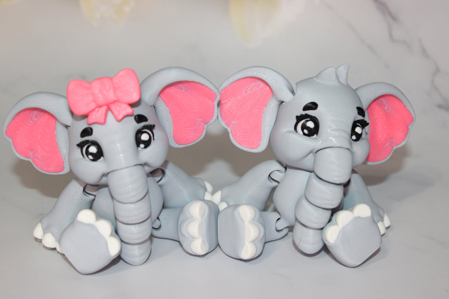Baby Elephant or Mini Edition Baby 3D Printed Articulated Flexi Fidget Figurine