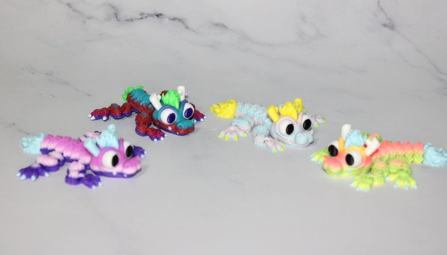 Mini Chinese Baby Dragon with Spooky Tree Options 3d Printed Articulated Toys - Wonderland 3D Printing
