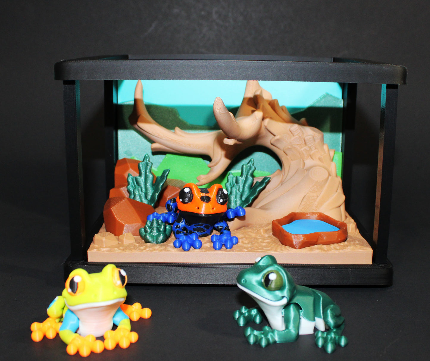 Mini Frog 2.25" with Enclosure 3D Printed Articulated Figurine -Popular Gift Idea!