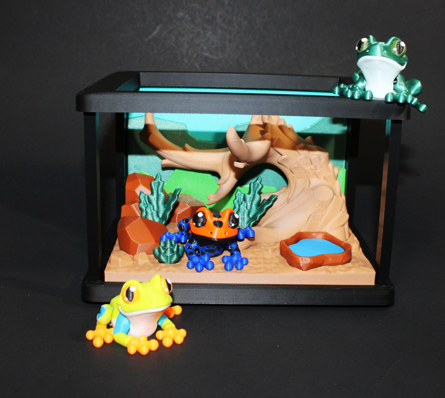 Mini Frog 2.25" with Enclosure 3D Printed Articulated Figurine -Popular Gift Idea!
