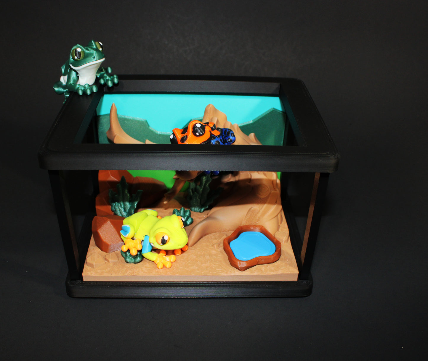 Mini Frog 2.25" with Enclosure 3D Printed Articulated Figurine -Popular Gift Idea!