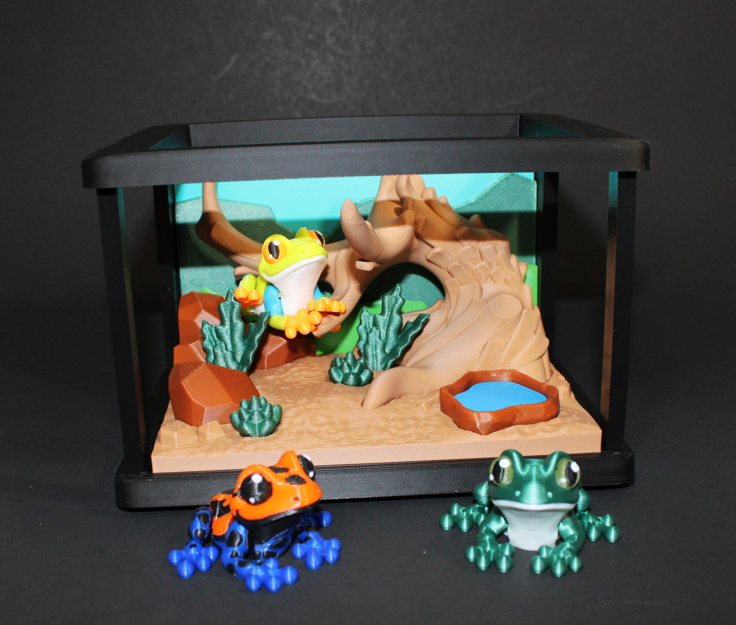 Mini Frog 2.25" with Enclosure 3D Printed Articulated Figurine -Popular Gift Idea!