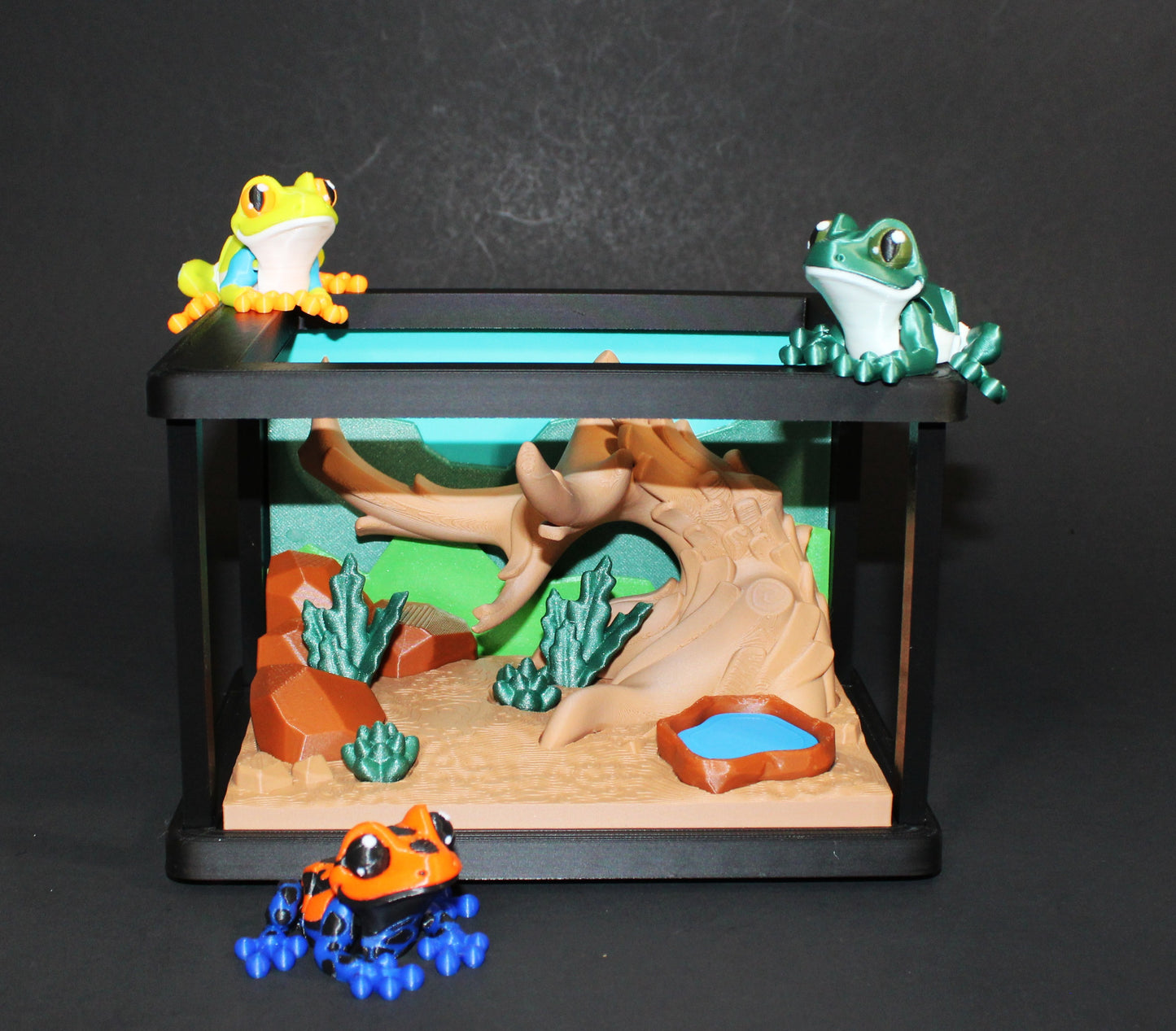 Mini Frog 2.25" with Enclosure 3D Printed Articulated Figurine -Popular Gift Idea!
