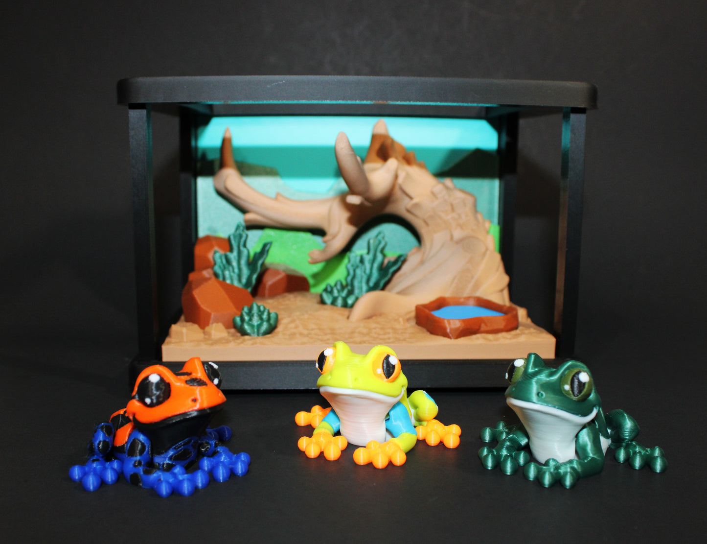 Mini Frog 2.25" with Enclosure 3D Printed Articulated Figurine -Popular Gift Idea!