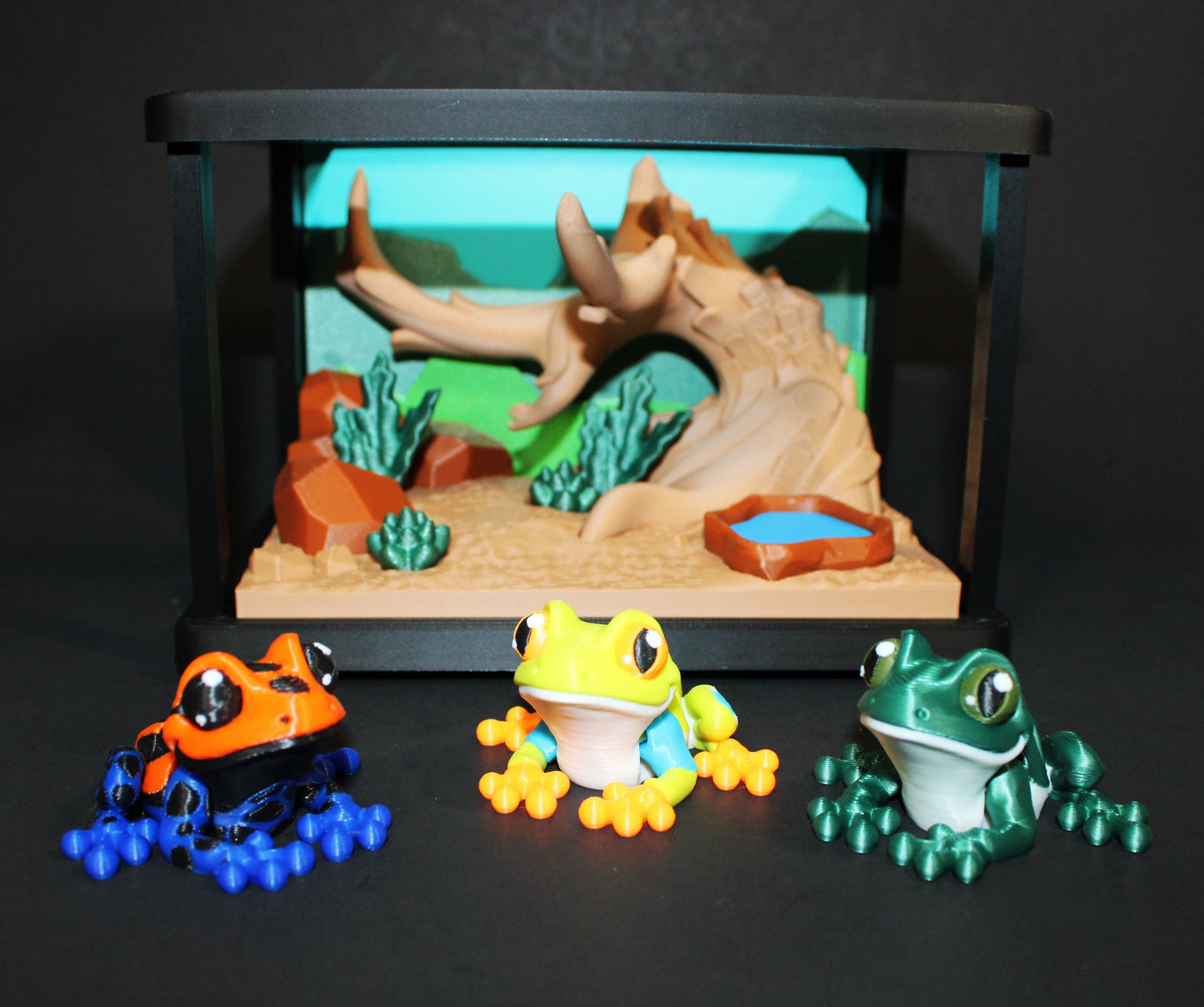 Mini Frog 2.25" with Enclosure 3D Printed Articulated Figurine -Popular Gift Idea!