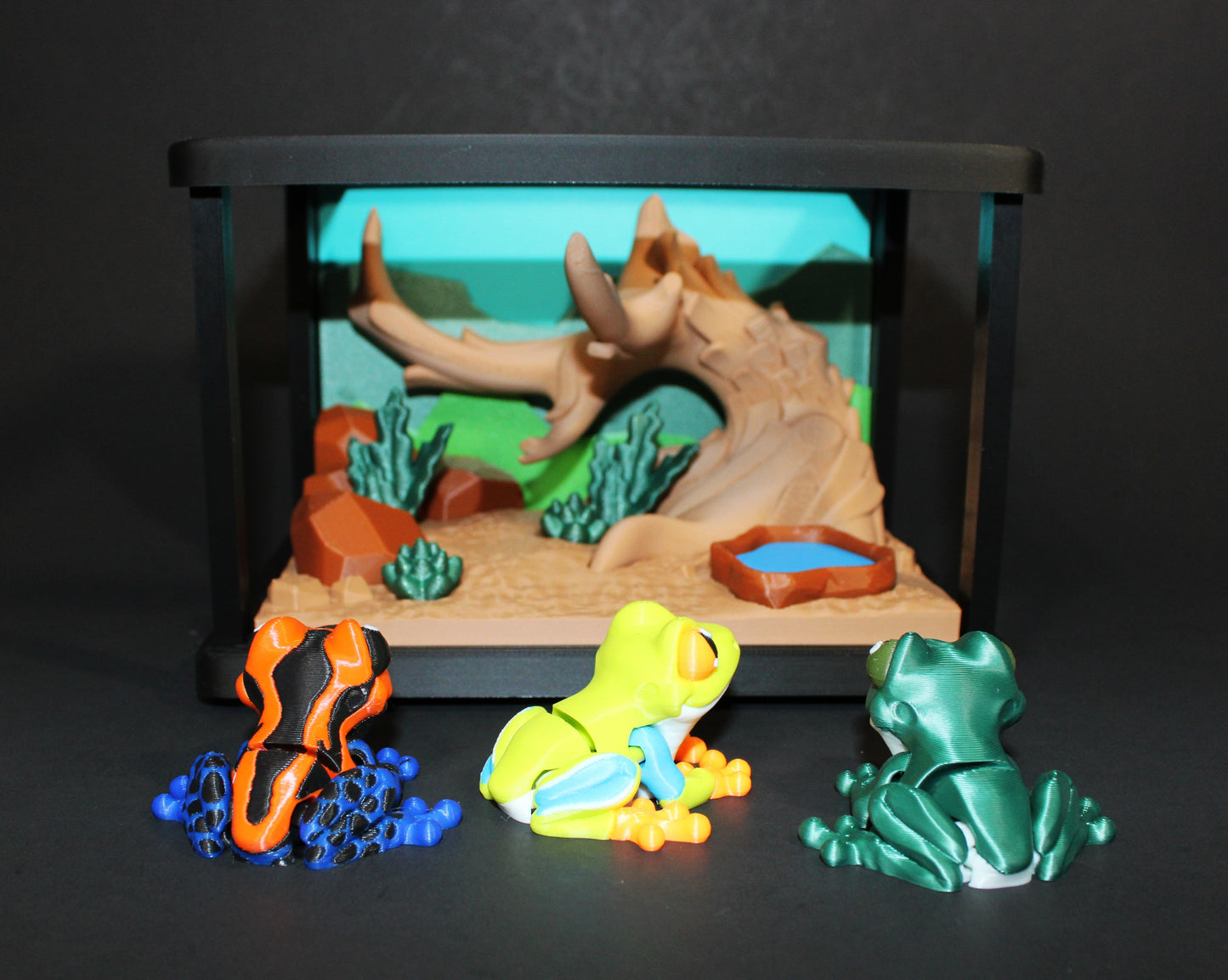 Mini Frog 2.25" with Enclosure 3D Printed Articulated Figurine -Popular Gift Idea!