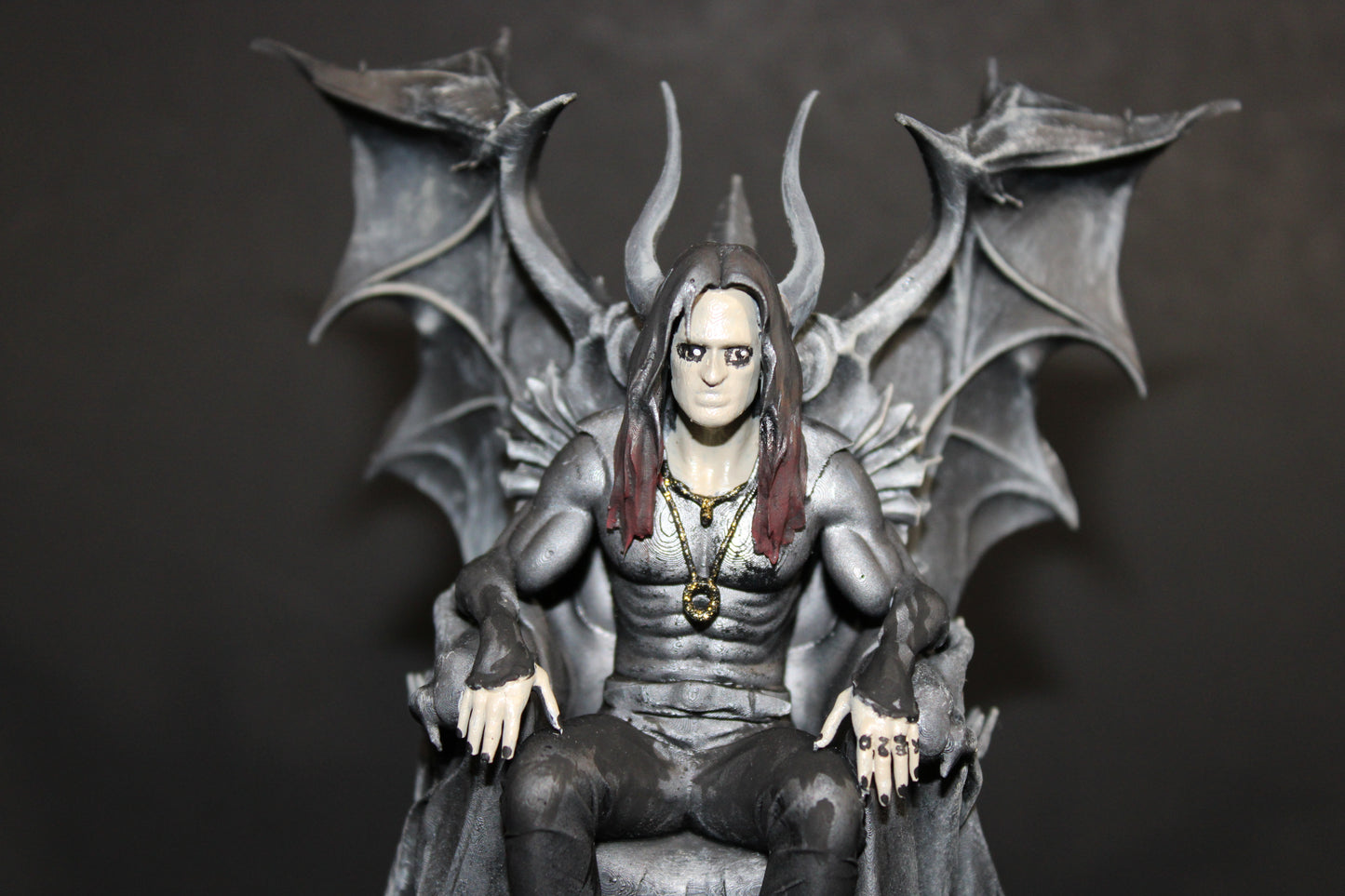 Hand-painted, resin-printed 5.5" tall statue of the Prince of Darkness.