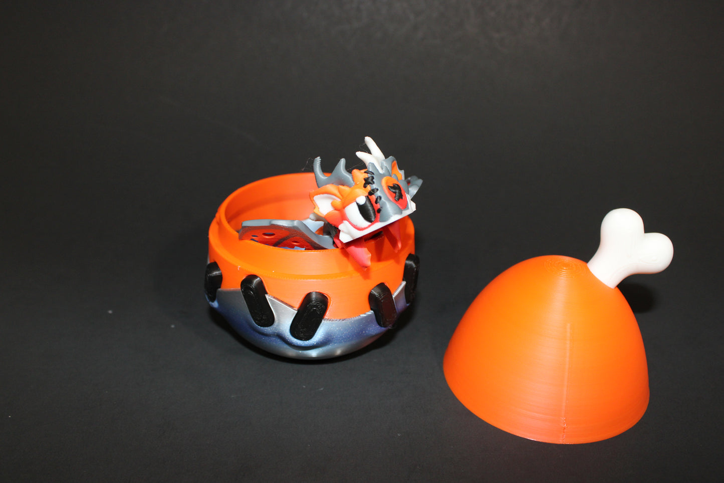 Halloween Dragon with Egg: 4.5 inches Long 3D Printed Articulated Flexi Fidget