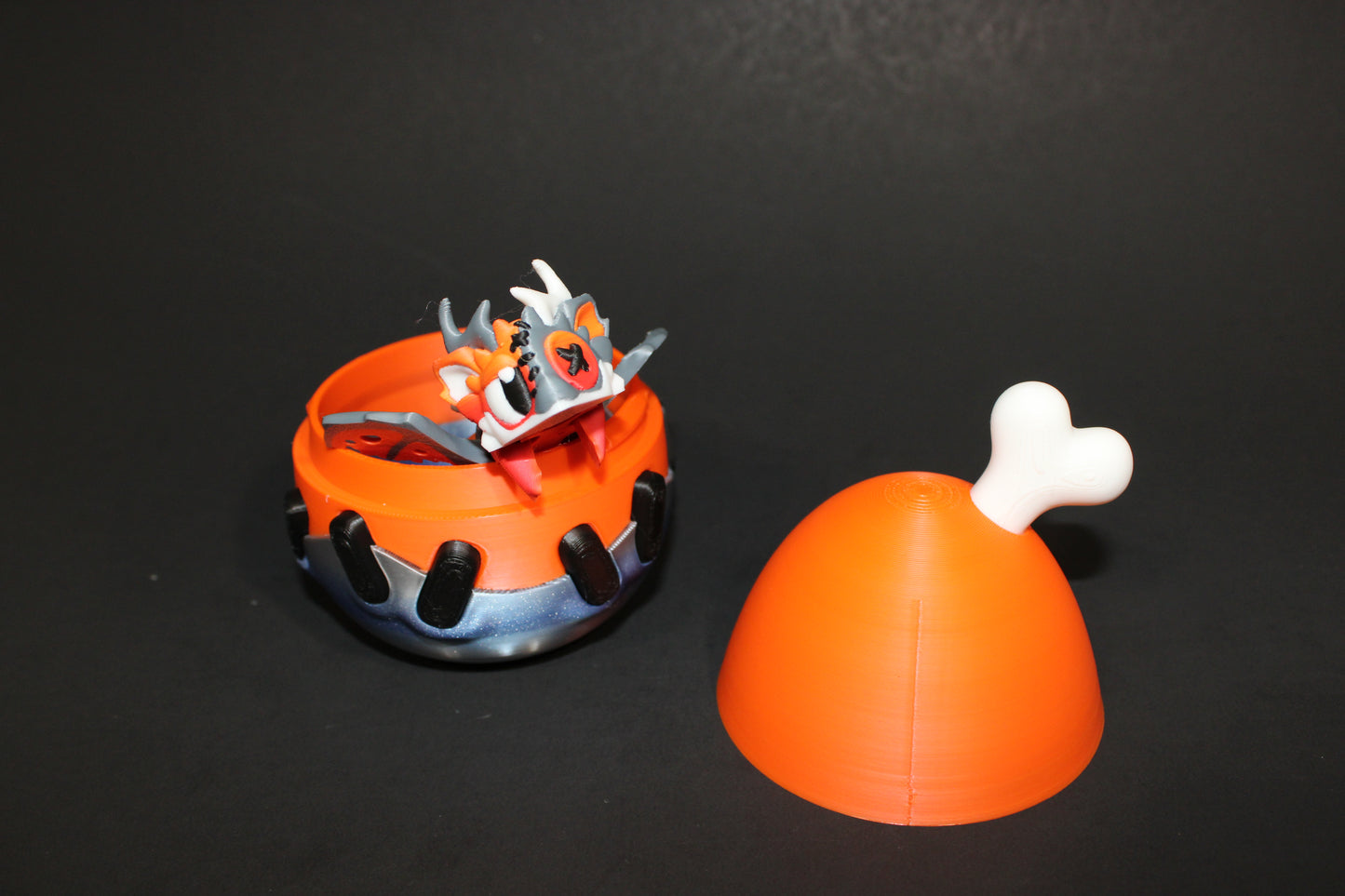 Halloween Dragon with Egg: 4.5 inches Long 3D Printed Articulated Flexi Fidget
