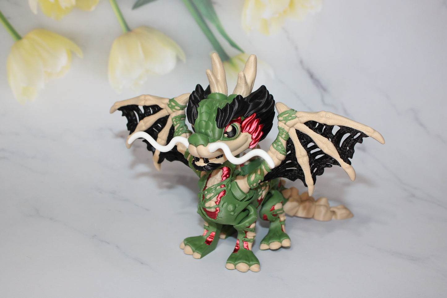 Zombie Dragon 3D Printed Articulated Flexi Fidget Figurine