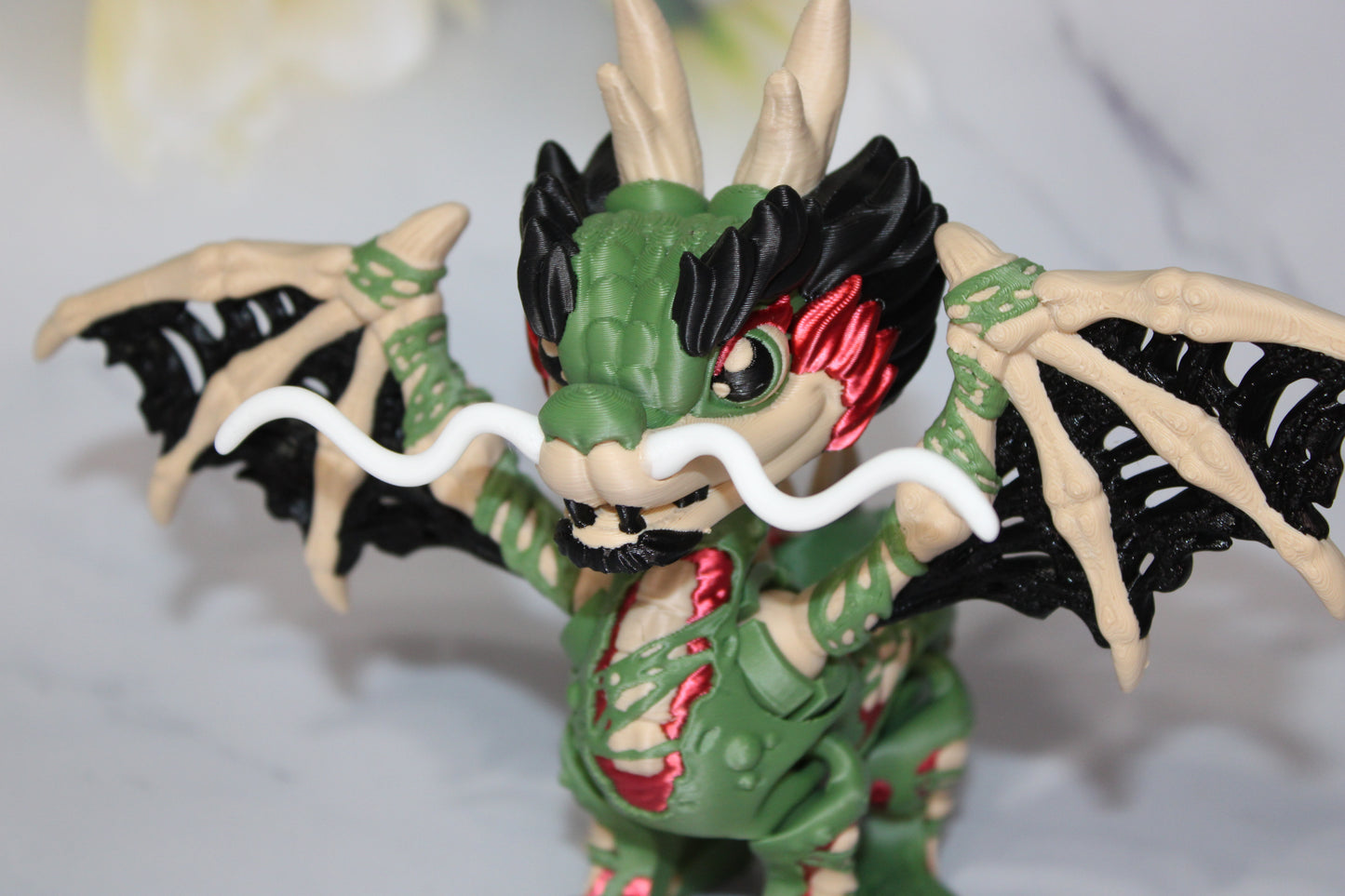 Zombie Dragon 3D Printed Articulated Flexi Fidget Figurine