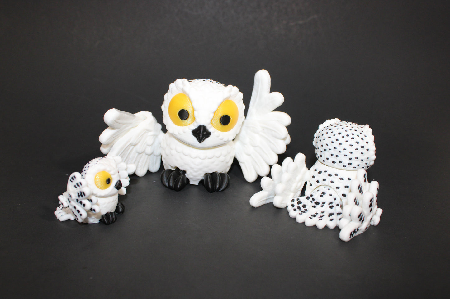 3D-printed flexible owls available in a variety of styles and sizes to suit your preferences.