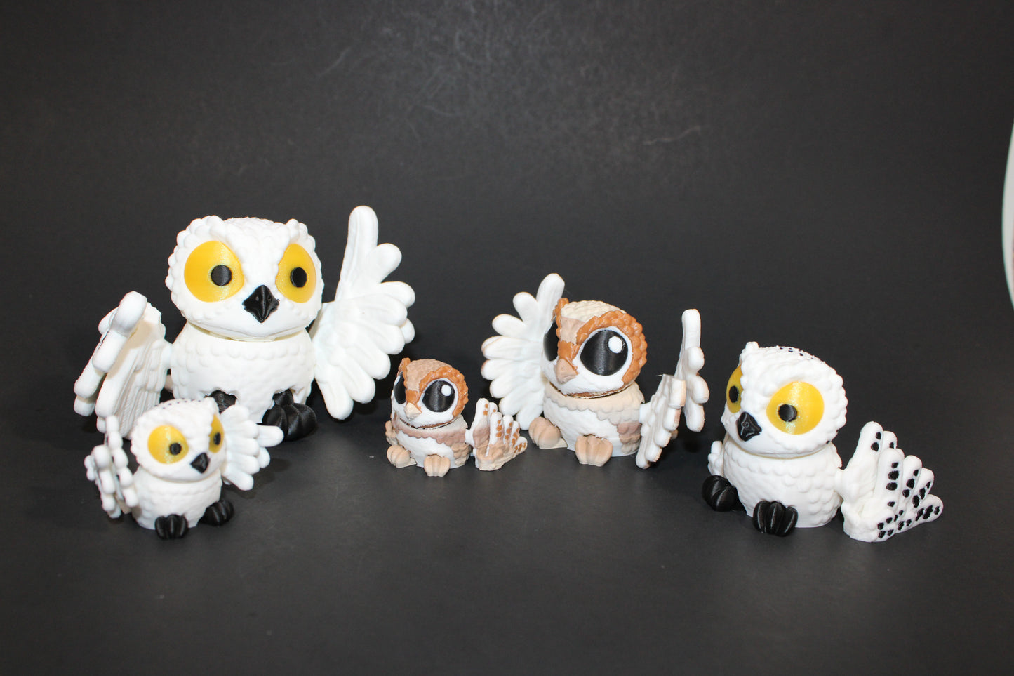3D-printed flexible owls available in a variety of styles and sizes to suit your preferences.