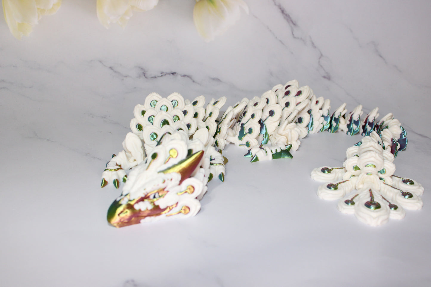 Peacock Dragon 3D Printed Articulated Figurine