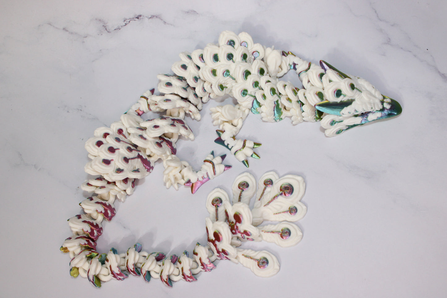 Peacock Dragon 3D Printed Articulated Figurine