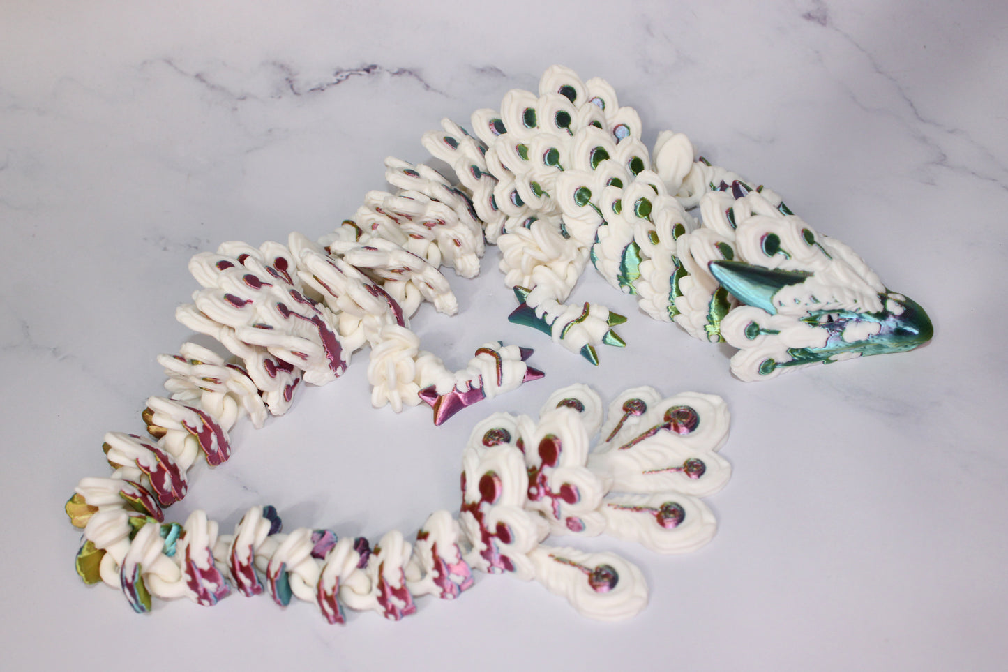 Peacock Dragon 3D Printed Articulated Figurine