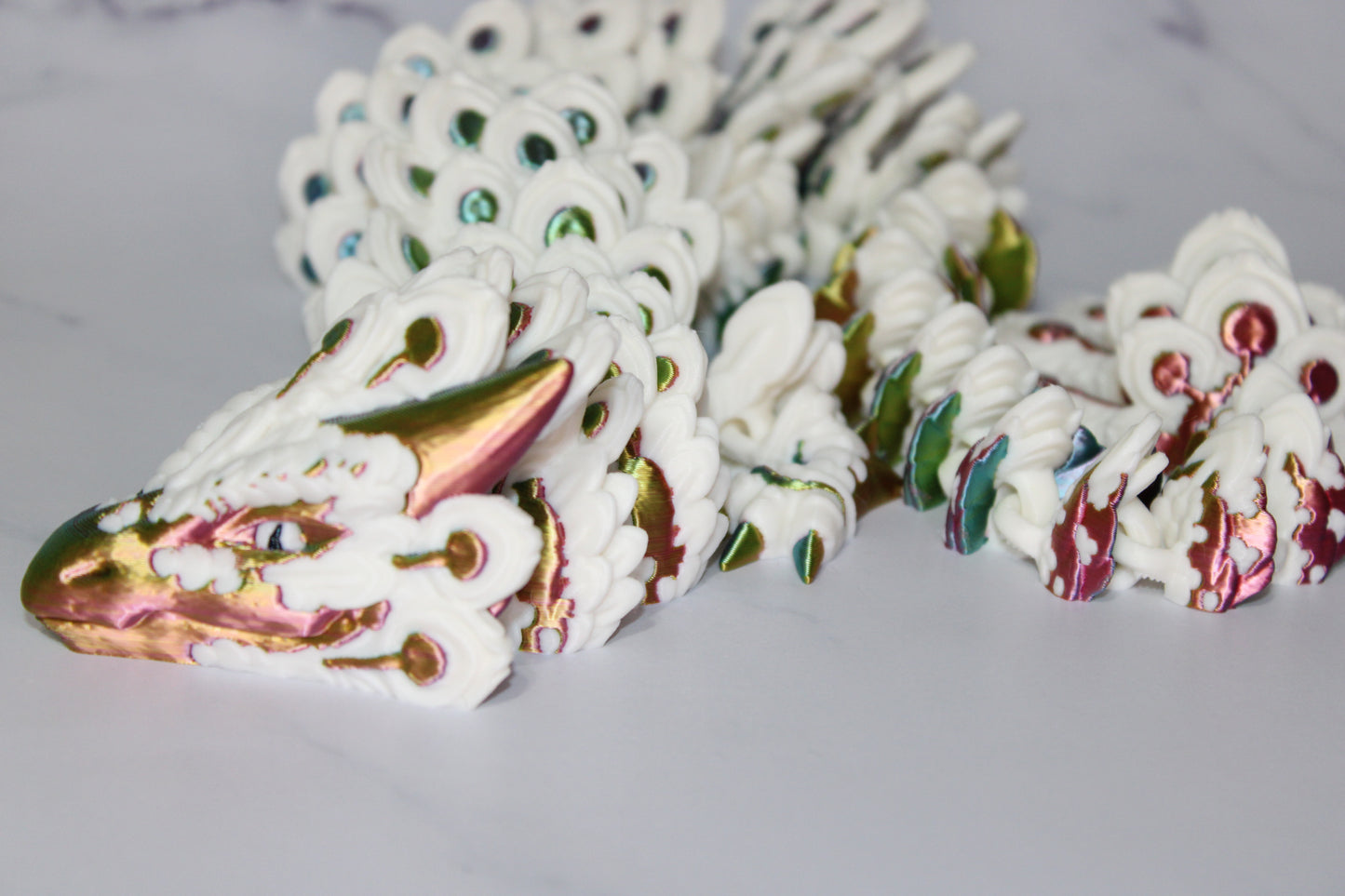 Peacock Dragon 3D Printed Articulated Figurine