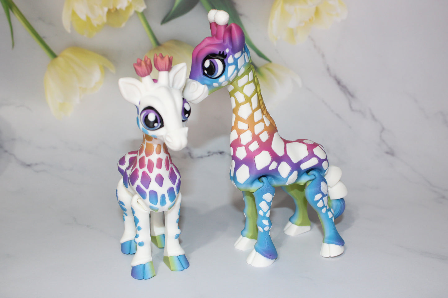Giraffe and Baby Giraffe 3D Printed Articulated Flexi Fidget Figurine