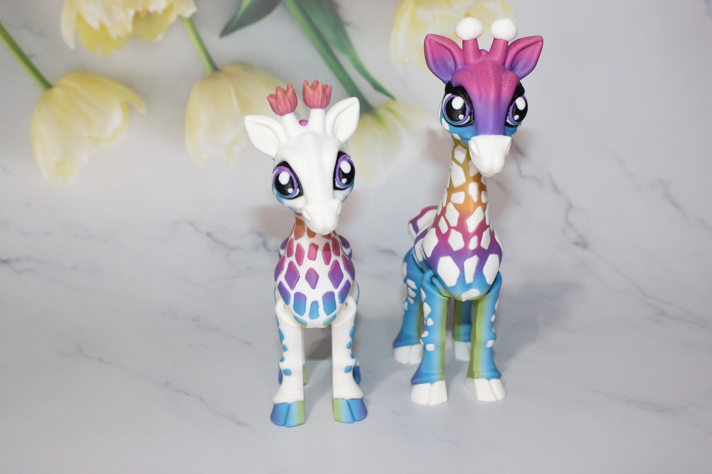 Giraffe and Baby Giraffe 3D Printed Articulated Flexi Fidget Figurine