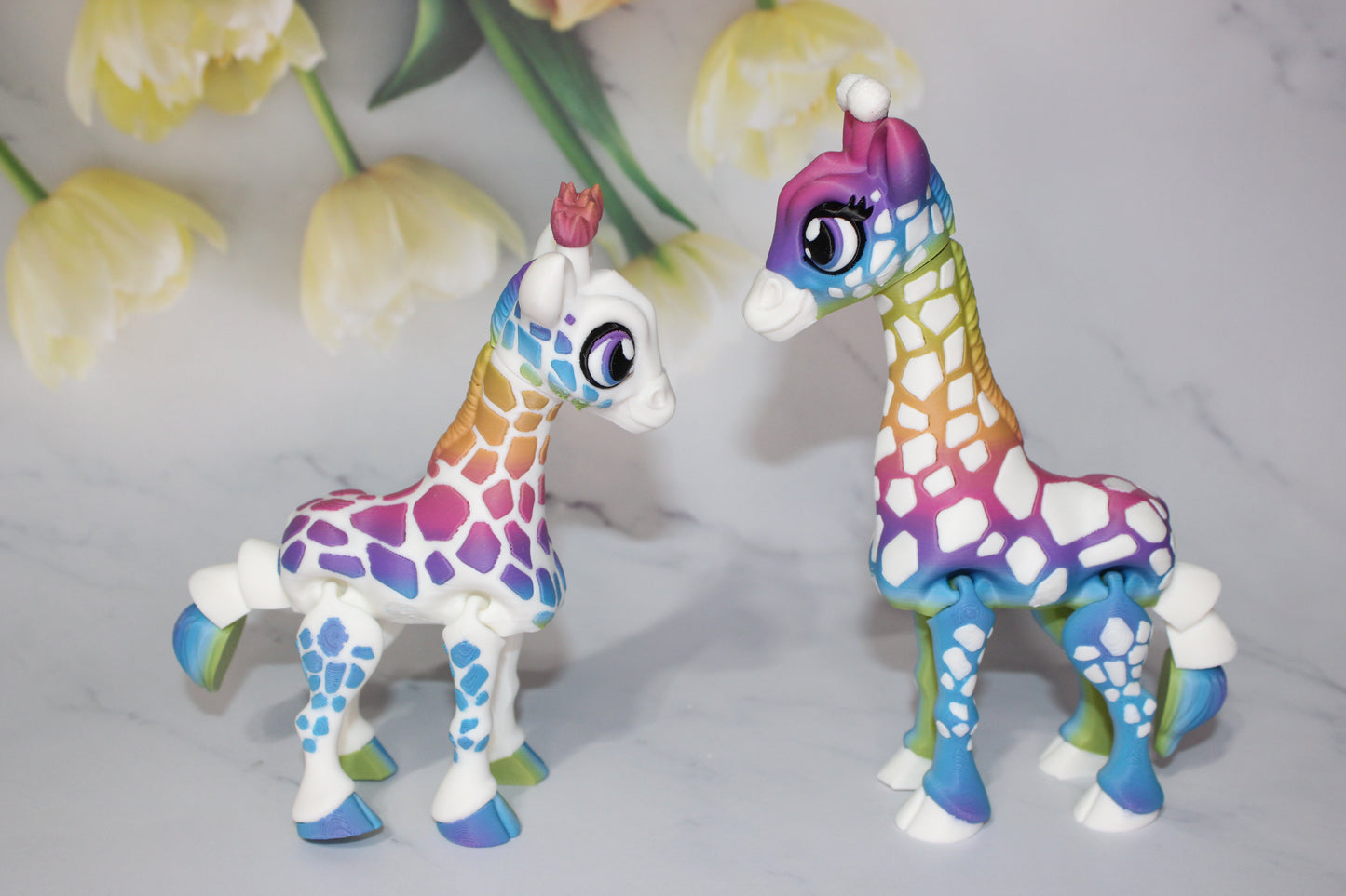 Giraffe and Baby Giraffe 3D Printed Articulated Flexi Fidget Figurine