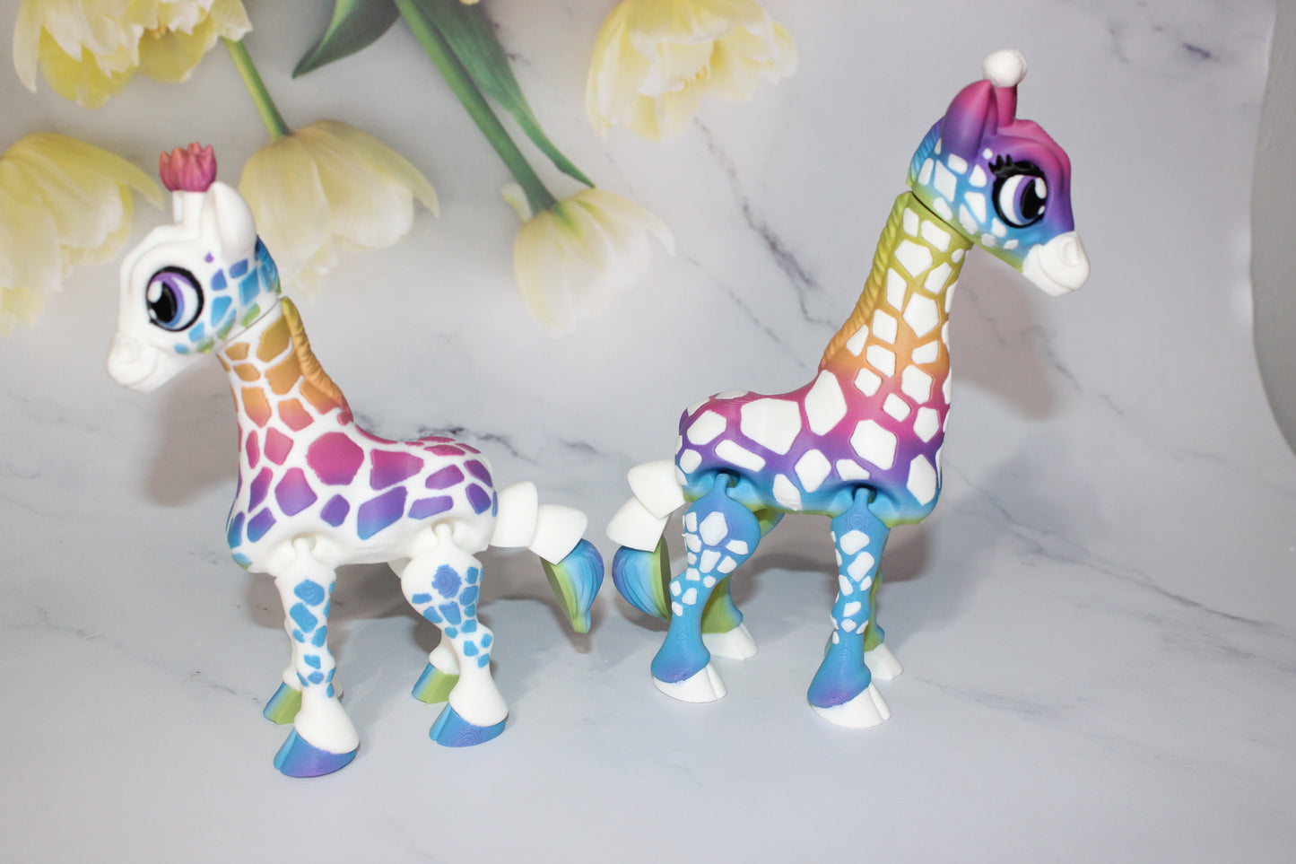 Giraffe and Baby Giraffe 3D Printed Articulated Flexi Fidget Figurine