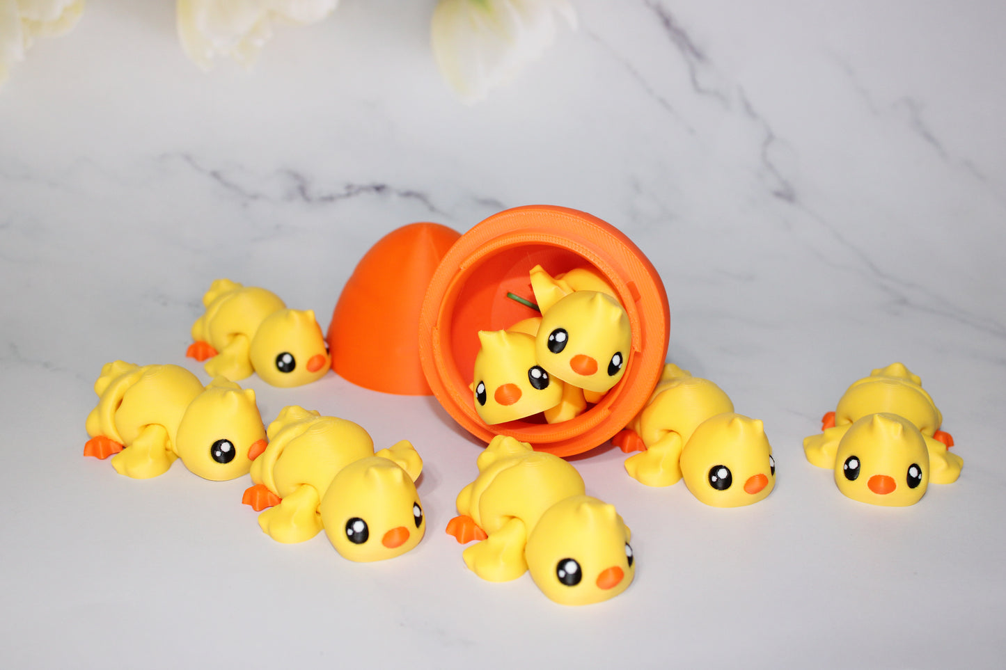 Egg Carrot with Ducky Flexi Articulated 3d Printed Figurine