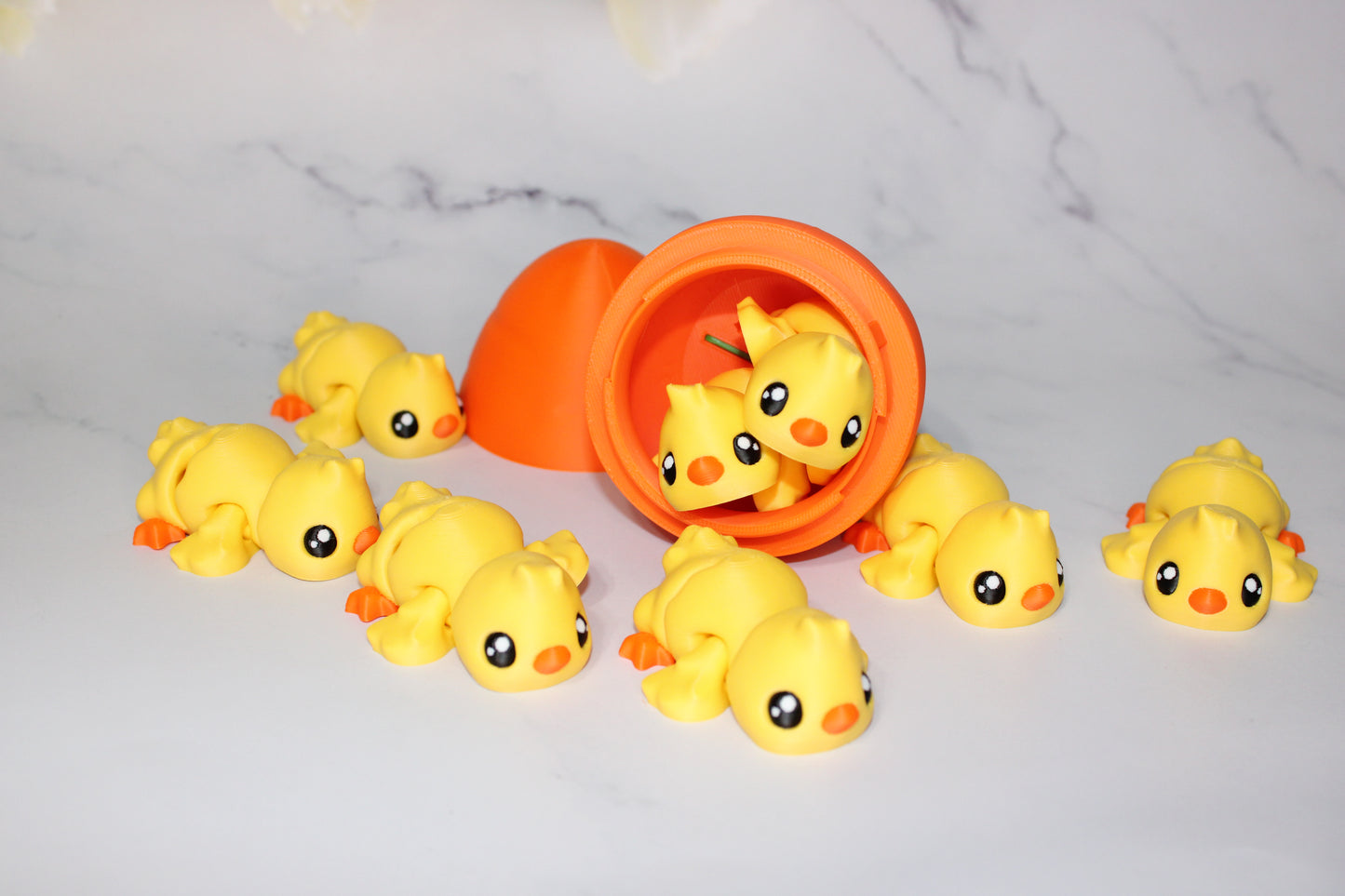 Egg Carrot with Ducky Flexi Articulated 3d Printed Figurine
