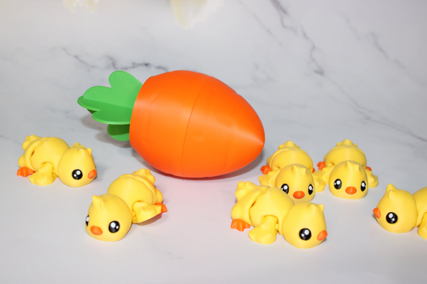 Egg Carrot with Ducky Flexi Articulated 3d Printed Figurine