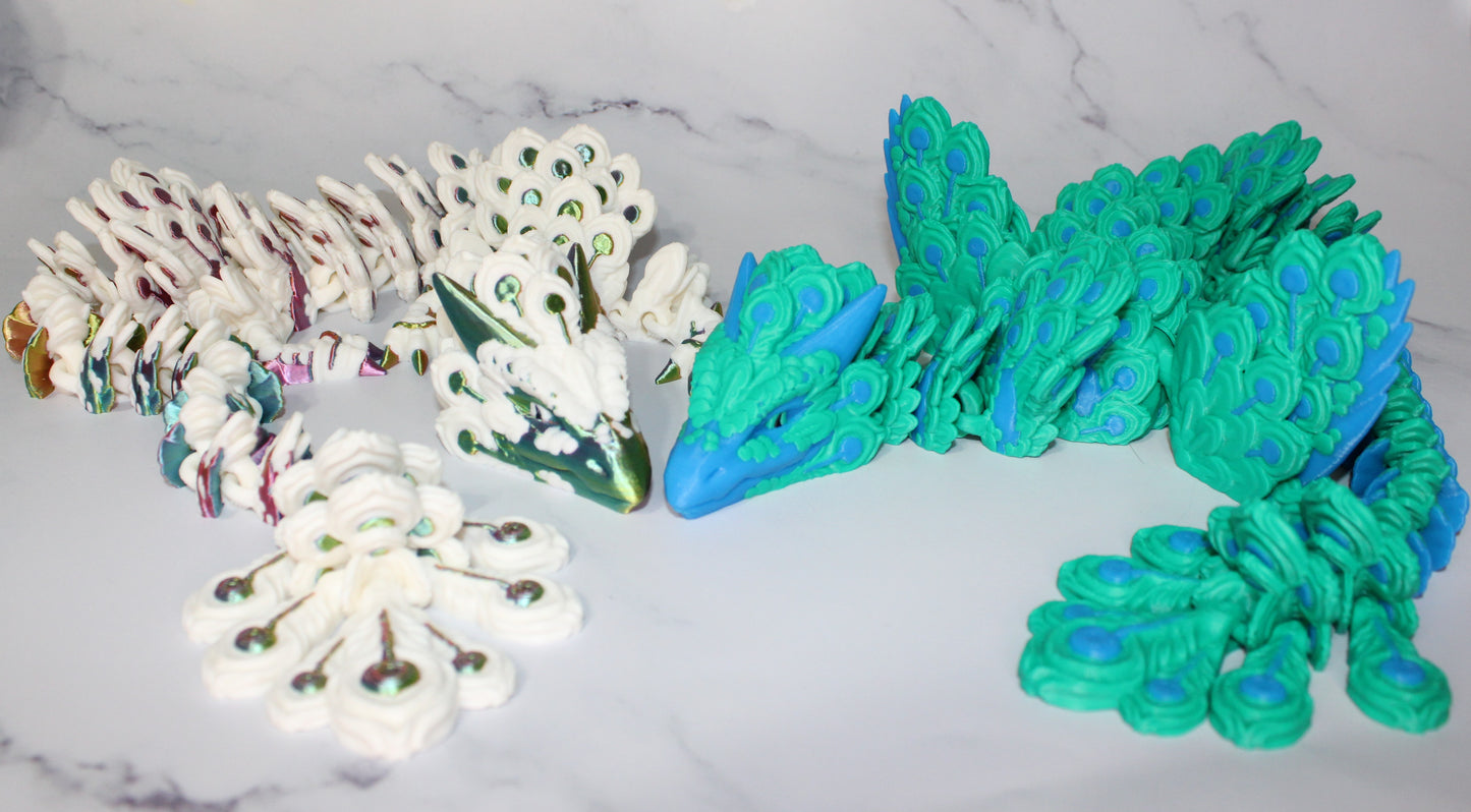 Peacock Dragon 3D Printed Articulated Figurine