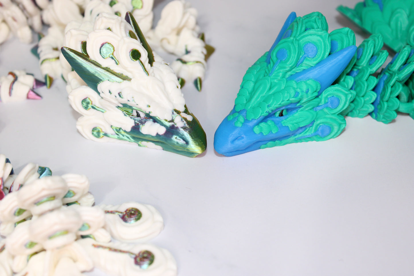 Peacock Dragon 3D Printed Articulated Figurine