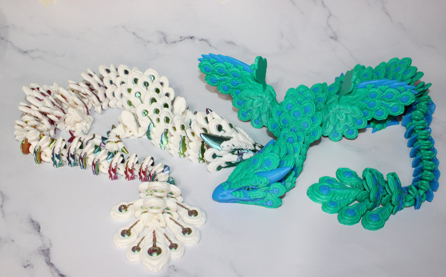 Peacock Dragon 3D Printed Articulated Figurine