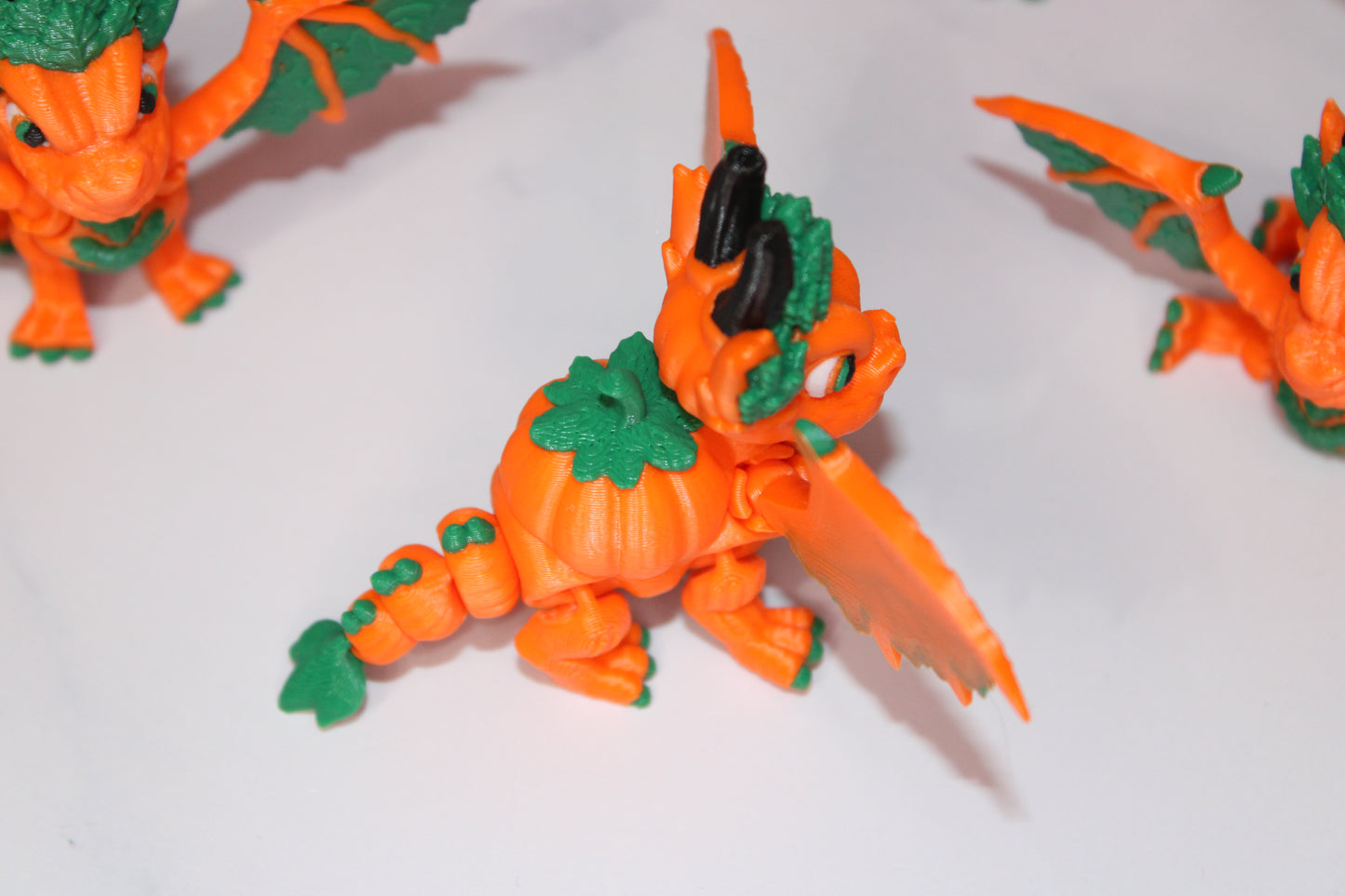 Pumpkin Dragon 3D Printed Articulated Flexi Fidget Figurine