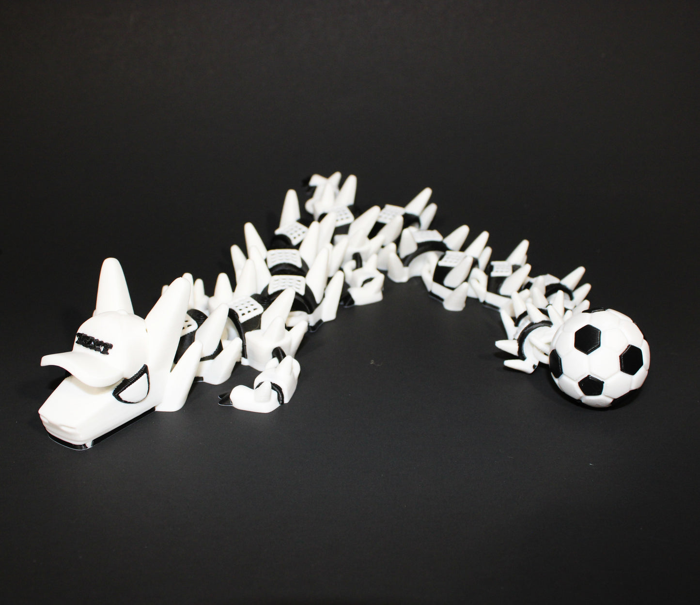 Soccer Dragon 3D Printed Articulated Figurine 17" with Name Options