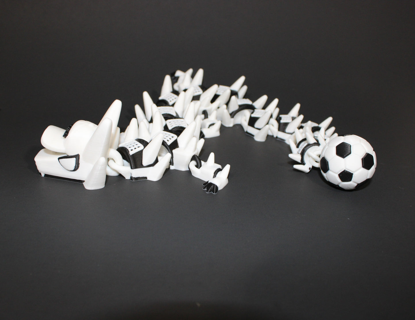 Soccer Dragon 3D Printed Articulated Figurine 17" with Name Options