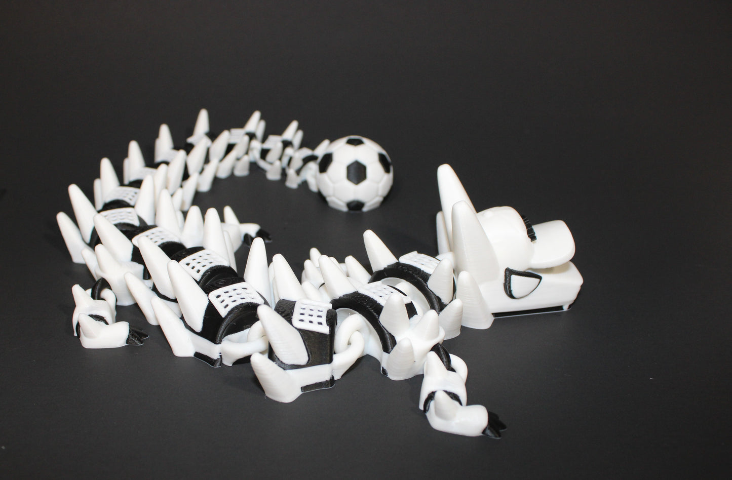 Soccer Dragon 3D Printed Articulated Figurine 17" with Name Options