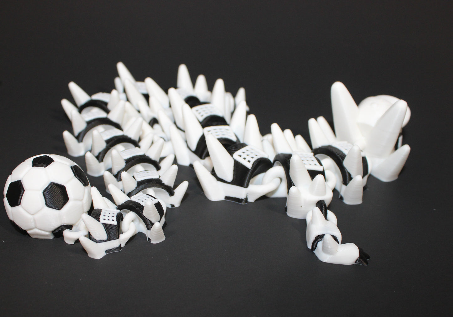 Soccer Dragon 3D Printed Articulated Figurine 17" with Name Options