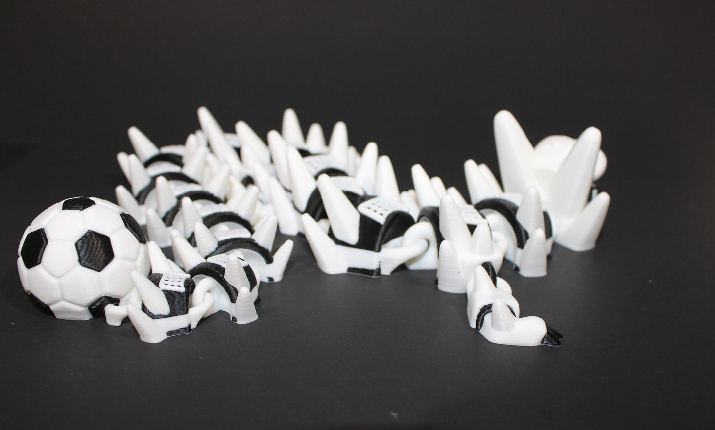 Soccer Dragon 3D Printed Articulated Figurine 17" with Name Options