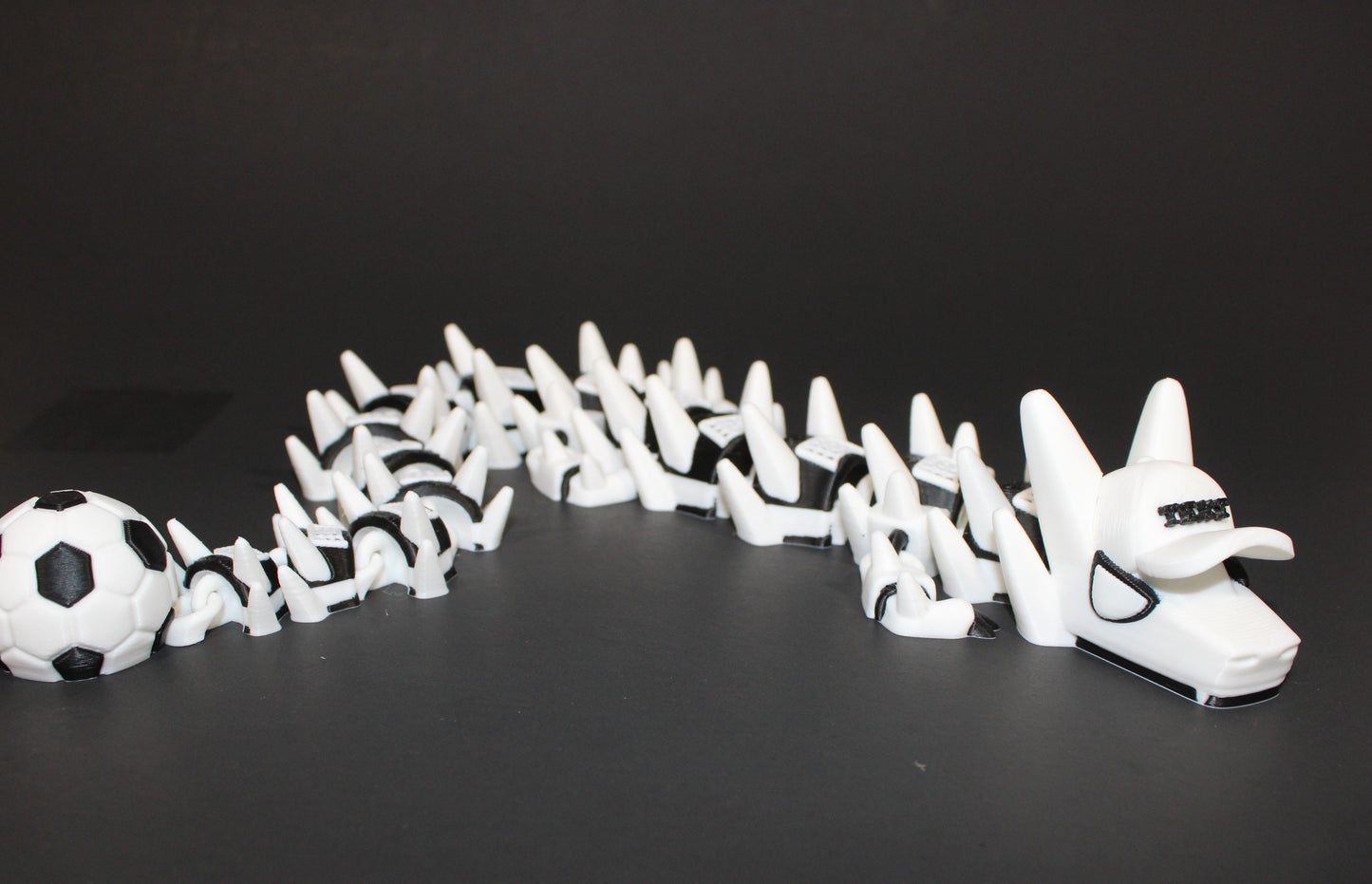 Soccer Dragon 3D Printed Articulated Figurine 17" with Name Options