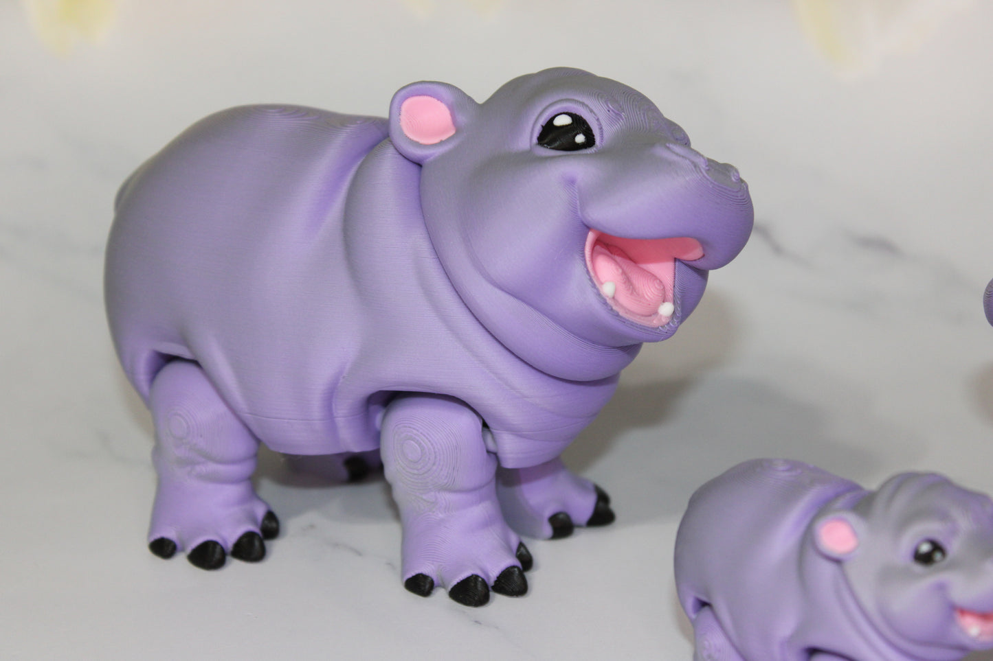 Baby Hippo 3D Printed Articulated Flexi Fidget Figurine