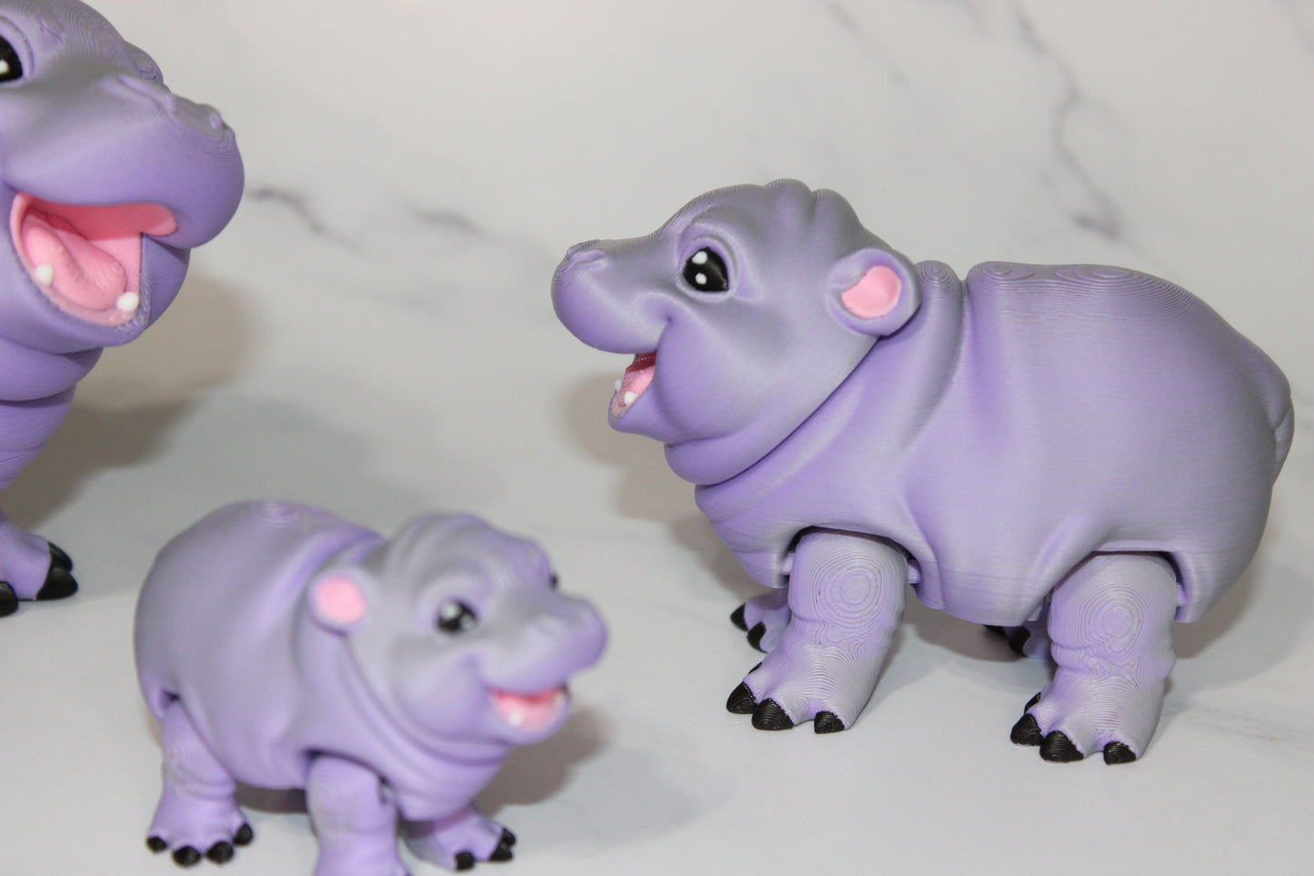 Baby Hippo 3D Printed Articulated Flexi Fidget Figurine
