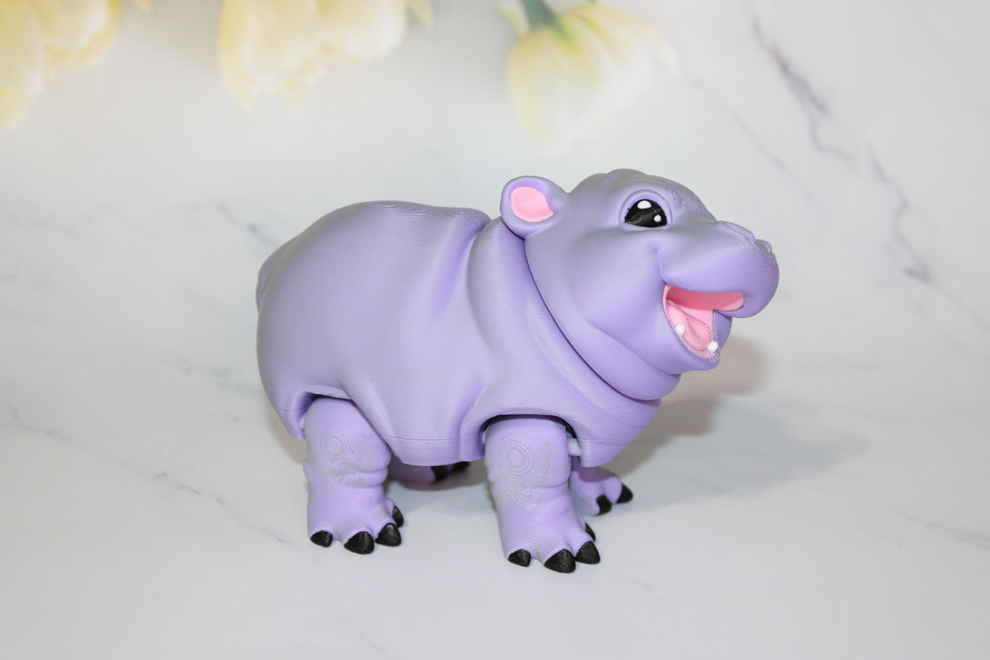 Baby Hippo 3D Printed Articulated Flexi Fidget Figurine