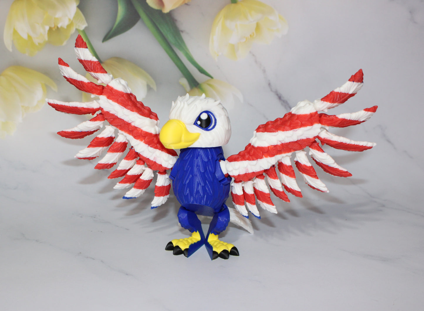 Freedom Bird 3D Printed Articulated Flexi Fidget Figurine