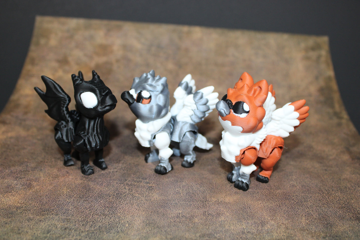 Griffin, Hippogriff and Nightmare -3D printed Flexi Figurine-2.5" Tall-Includes all 3