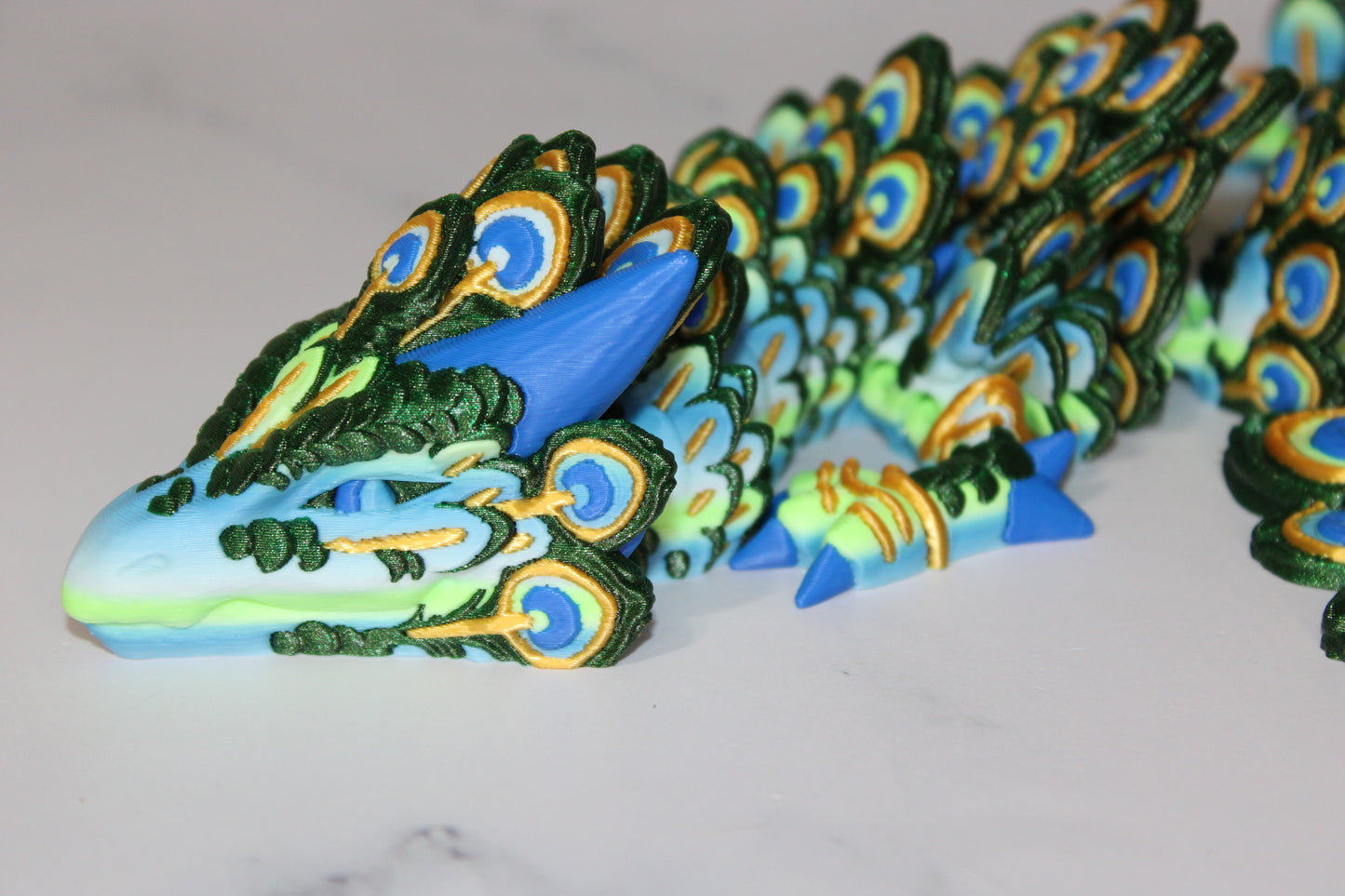 Fancy Peacock Dragon 3D Printed Articulated Figurine