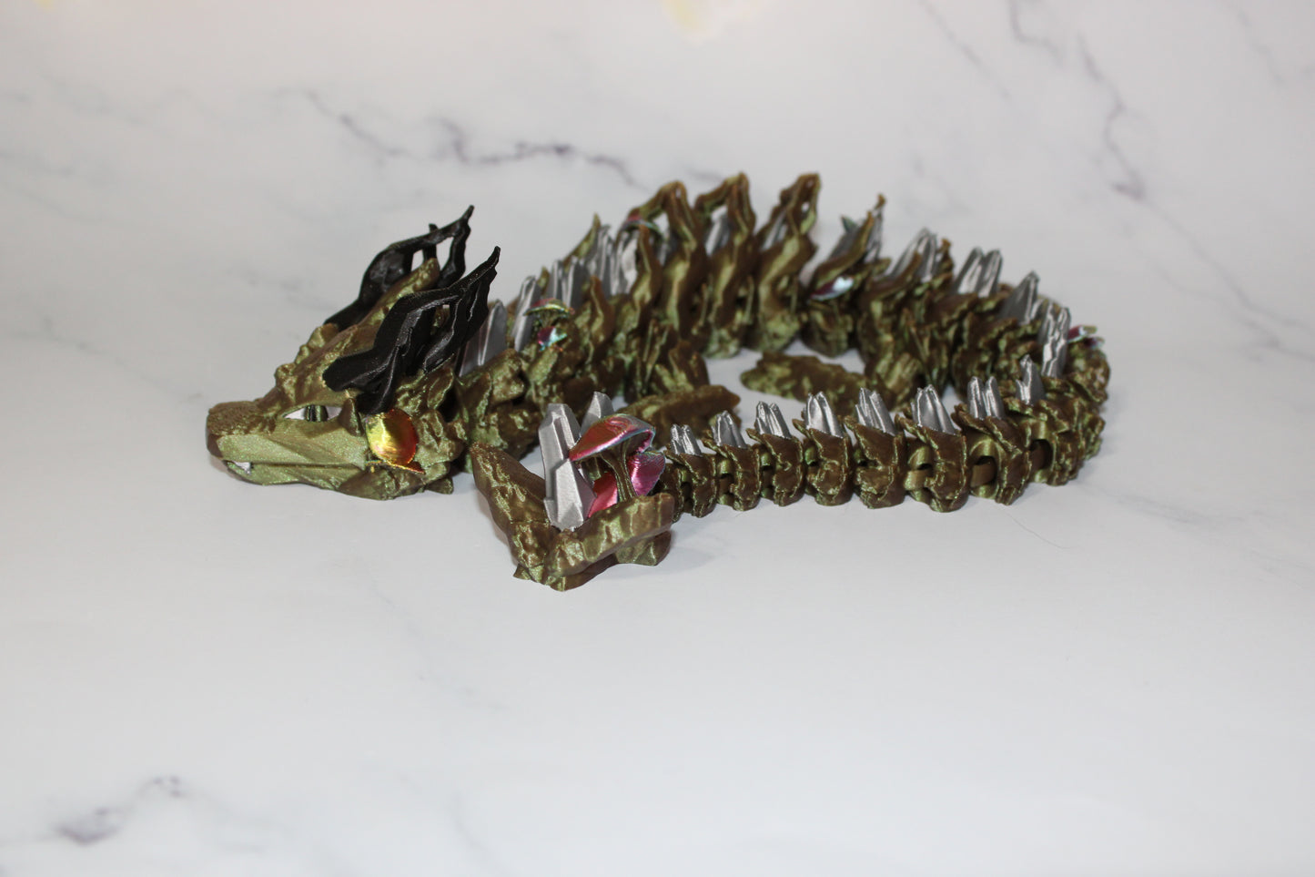 Woodland Dragon 3d Printed Articulated Flexi Fidget