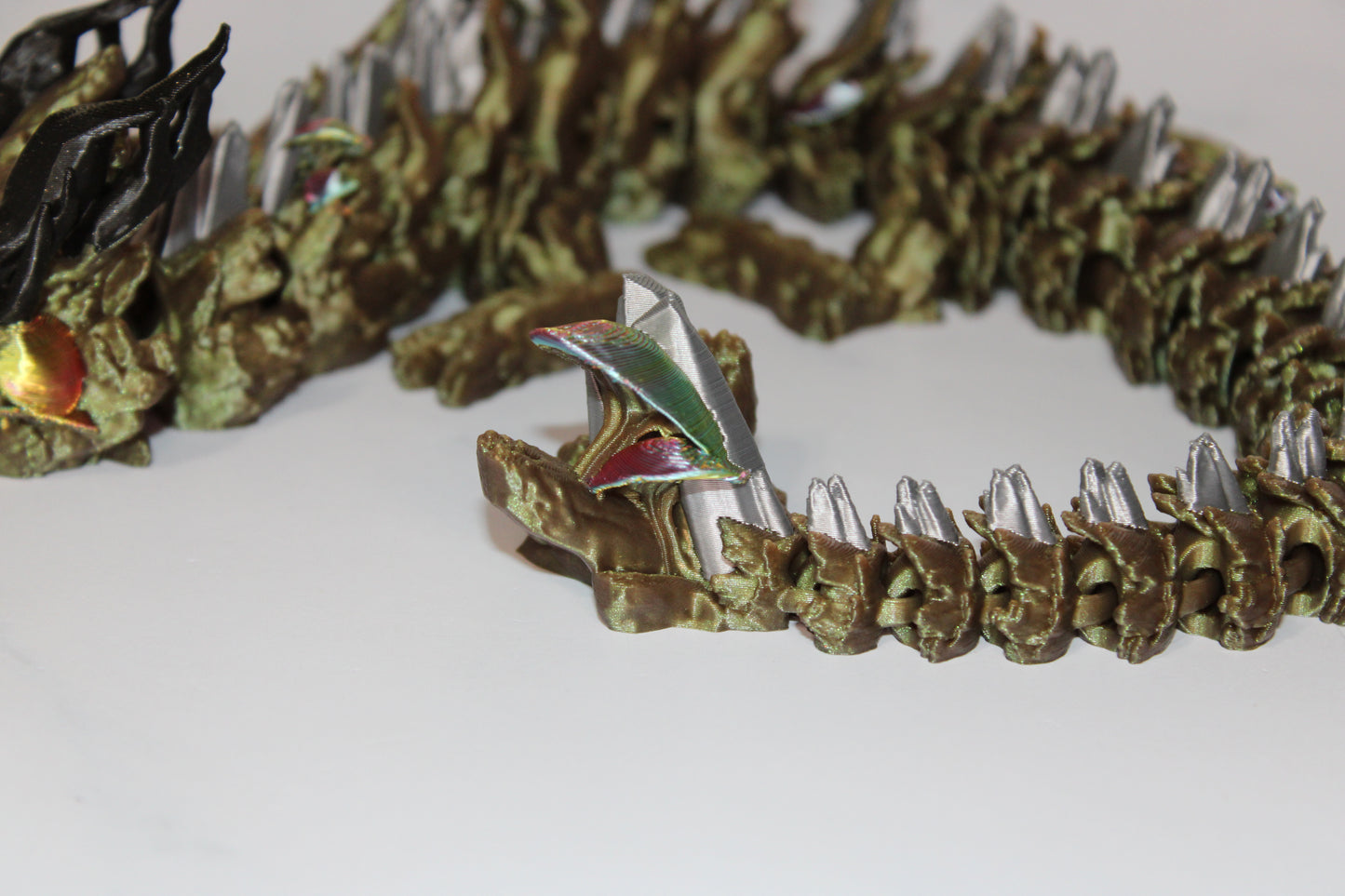 Woodland Dragon 3d Printed Articulated Flexi Fidget