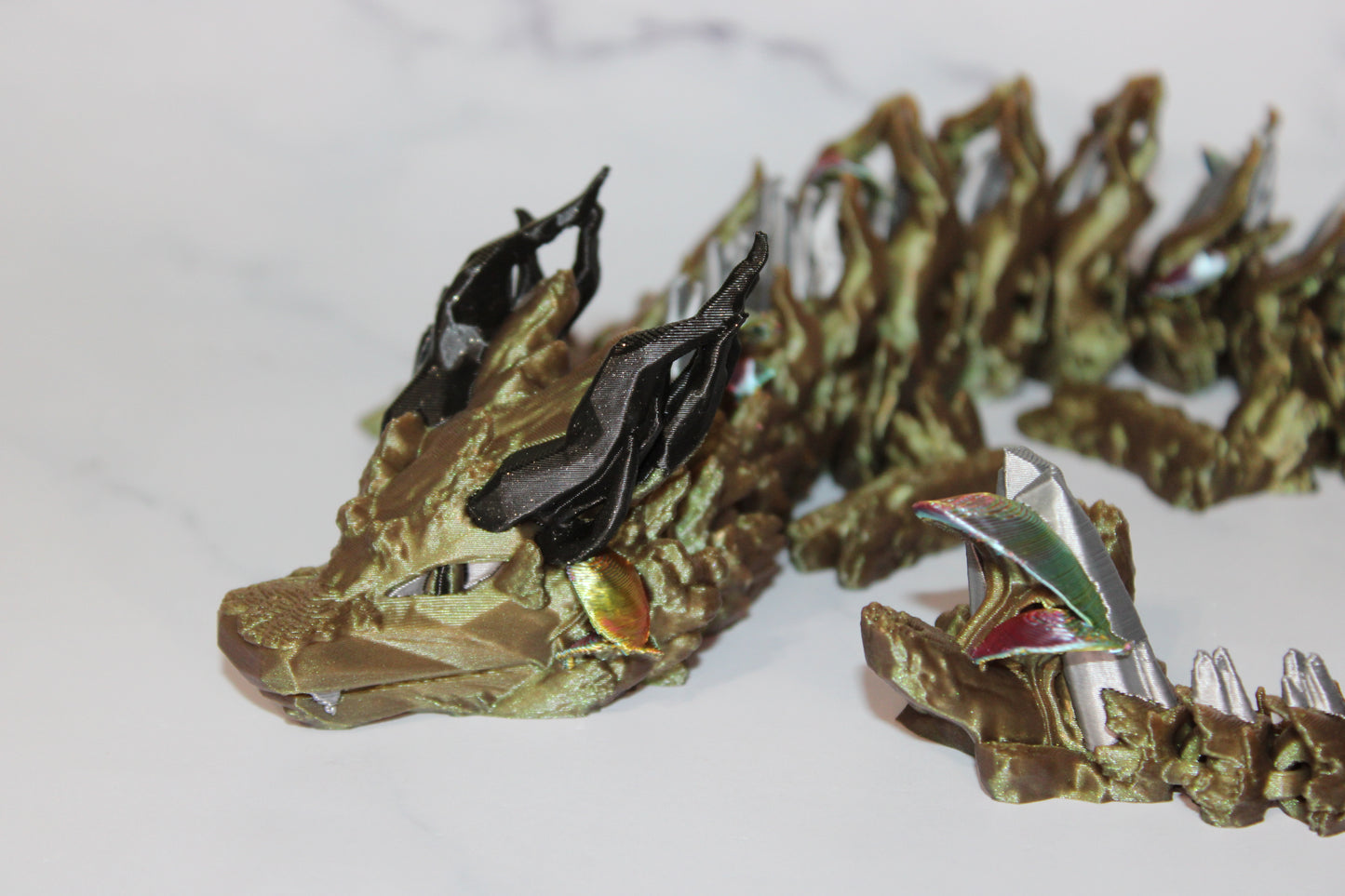 Woodland Dragon 3d Printed Articulated Flexi Fidget