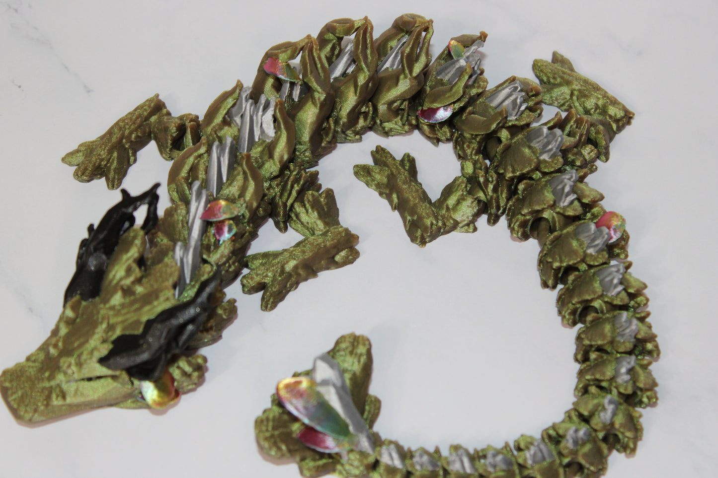 Woodland Dragon 3d Printed Articulated Flexi Fidget