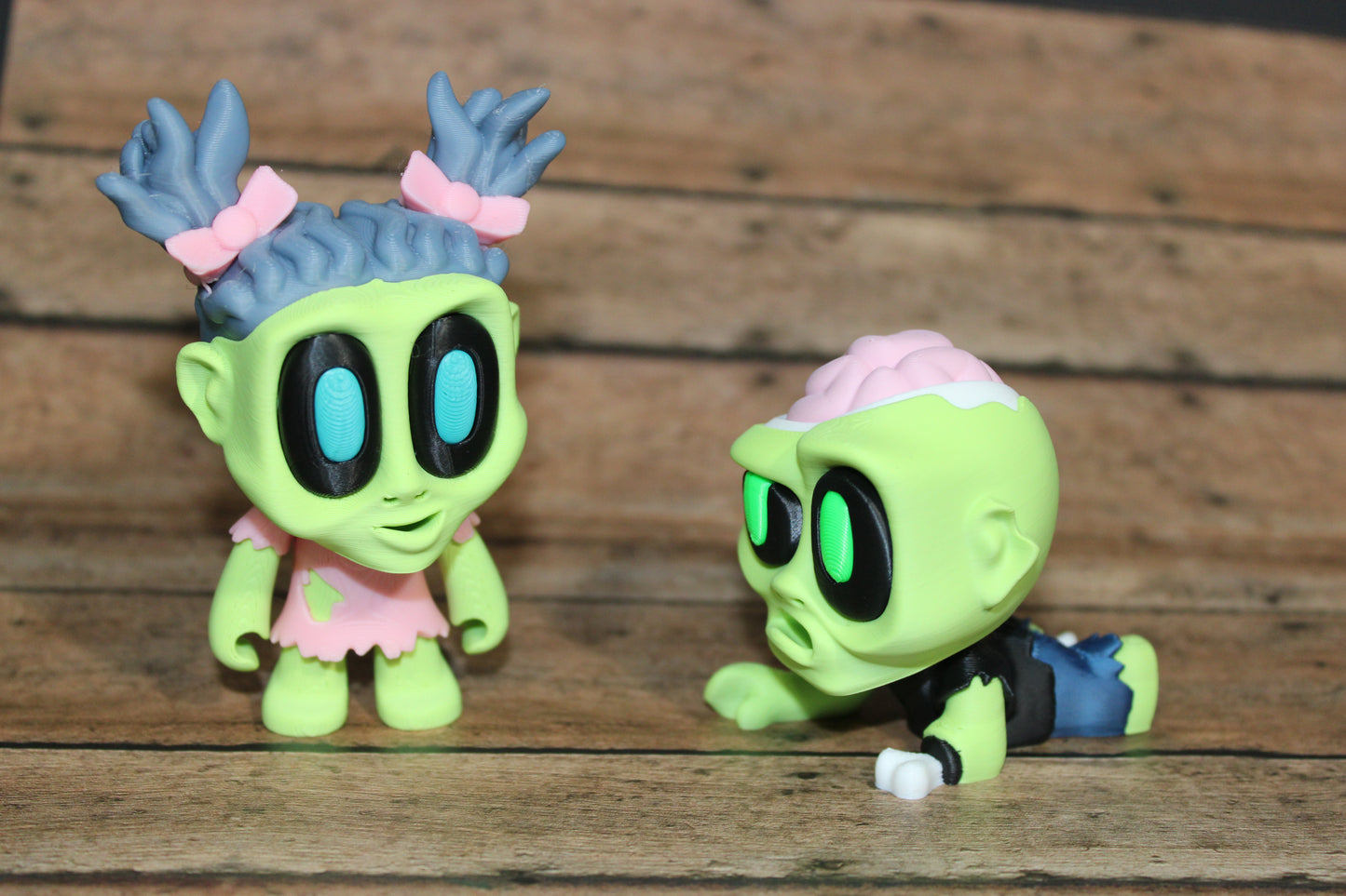 Blob Zombies-3-3.25 inches Tall-3D Printed Articulated Flexi Figurines-Perfect for Halloween